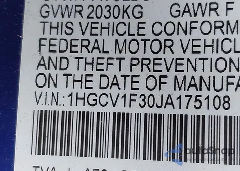 2018 Honda Accord Sport z USA, uszkodzony, nr VIN 1HGCV1F30JA175108